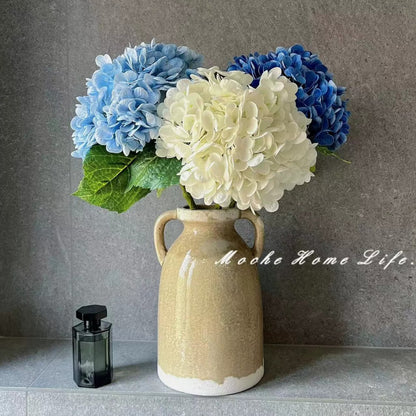 Elegant French-Inspired Faux Hydrangea Floral Arrangement -  Quality Artificial Flowers for Living Room, Dining Table, and Bedroom Décor - Perfect for Home and Event Styling