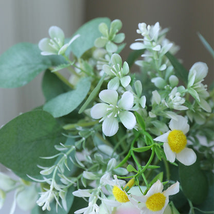 Elegant Nordic-Inspired  Artificial Rose and Chrysanthemum Bouquet - Perfect for Outdoor Weddings and Table Decor, Lifelong Beauty in Realistic Flowers