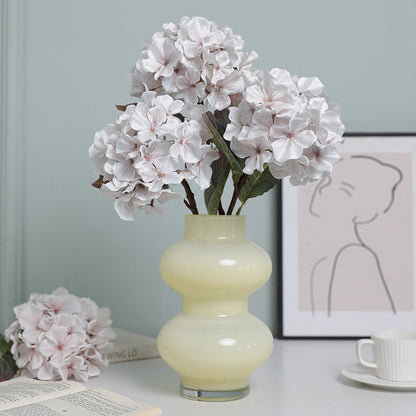 Realistic Single Stem Hydrangea Artificial Flower -  Quality Home and Hotel Decor for Weddings and Event Aisles, Stunning Faux Floral Arrangement