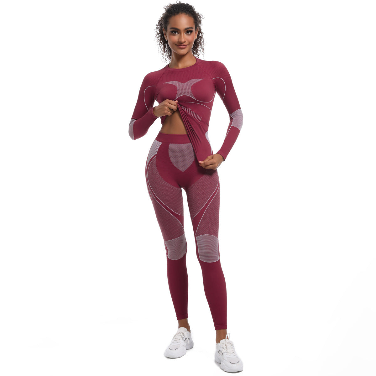 Seamless Tight Fitting Long Sleeve Sports Bodysuit Set for Women Ideal Cycling Yoga Fitness and Skiing Outfit with Enhanced Comfort Flexibility