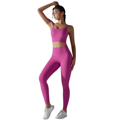 High Waisted Butt Lifting Yoga Set with Built In Support No Underwear Needed for Comfort During Workouts