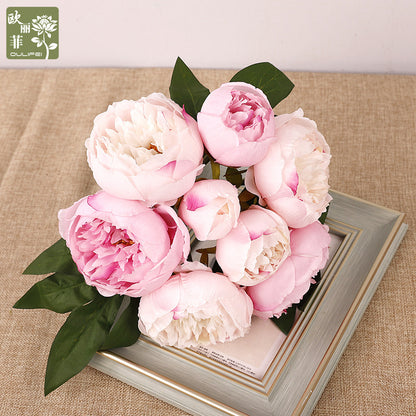 Realistic Luoyang Peony Artificial Flower Bouquet - Beautiful Faux Peonies for Home Decor, Wedding Celebrations, and Photography Props