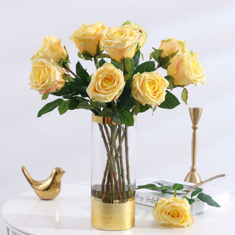 Realistic Touch Faux Roses -  Quality European Style Home Décor for Living Room, Dining Table Accents, and Wedding Decorations - Luxurious Peony Roses