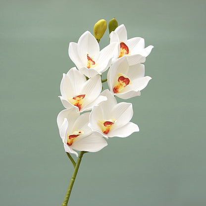 Realistic Silk Orchid Flower Stem - Six Stunning Faux Phalaenopsis Orchids, Soft Touch Silicone Blooms - Perfect for Home Decor, Weddings, and Special Events