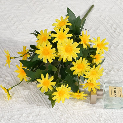 Charming Faux Daisy Flower Arrangement - Fresh and Lively Dutch and Persian Daisies for Home Decor, Weddings, and Photography Props