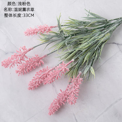 Realistic Lavender Plastic Flowers for Home Decor – Perfect for Weddings, Handheld Bouquets, and Wall Decorations – MW53458