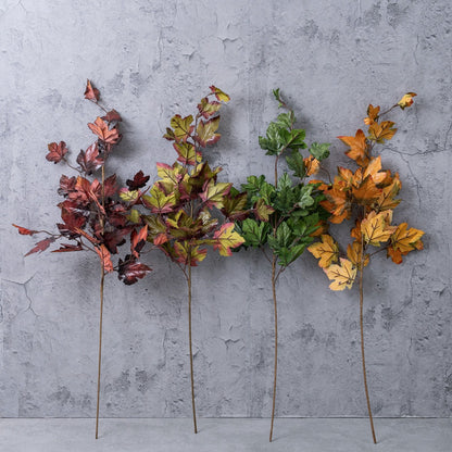 Stunning Artificial Rose Wall Décor with Maple Leaves – Perfect for Home Decoration and Wedding Bouquets – Realistic Faux Flowers (Model YC1045)