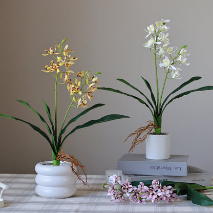 Realistic New 2-Prong Leaf Spider Orchid - Stunning Artificial Phalaenopsis & Epi-Dendrobium Flowers for Hotel & Home Decoration