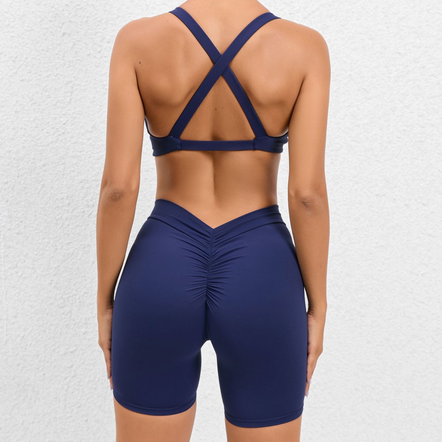 High Performance Yoga Outfit Set with Cross Back Design for Outdoor Running Fitness and Quick Dry Athletic Wear for Every Workout