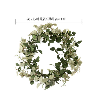 Elegant Floral Wreath with Lush Greenery - Realistic Artificial Rose Bouquet for Home Decor, Weddings, and Special Occasions - Perfectly Crafted Faux Flower Wall Arrangement (Model: MW61888)