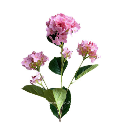 Realistic 3D Touch Faux Flower Arrangement - Three-Pronged Hydrangea for Weddings, Home Decor, and Photography Props