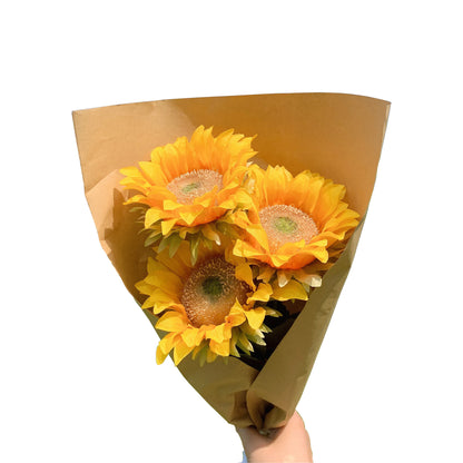 Vibrant Sunflower Faux Flower Bouquet - Perfect for Picnics, Photography Props, and Travel Decor