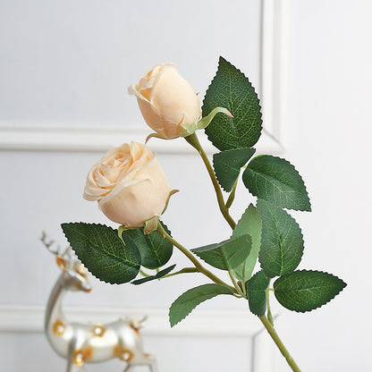 Realistic Touch Hydrating Dual-Head Rose - Perfect for Weddings and Home Décor - Elegant Single Stem Flower Arrangement for Living Room Accent