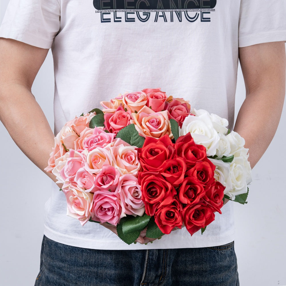 Realistic Artificial Rose Bouquet for Weddings - Stunning Faux Flower Handheld Arrangements Perfect for Home Décor and Event Decoration