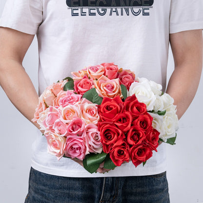 Realistic Artificial Rose Bouquet for Weddings - Stunning Faux Flower Handheld Arrangements Perfect for Home Décor and Event Decoration