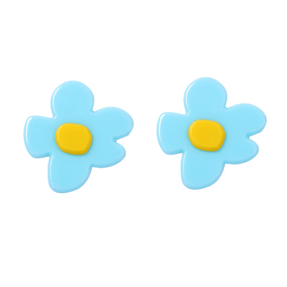 Charming Minimalist Acrylic Cartoon Flower Earrings – Versatile and Cute Accessories for Everyday Wear and Commuting