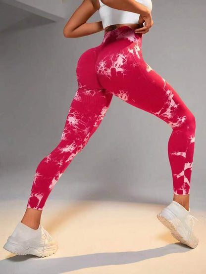 Seamless Tie Dye High Waisted Yoga Pants for Women Butt Lifting Stretchy Fitness Leggings for Gym Everyday Wear