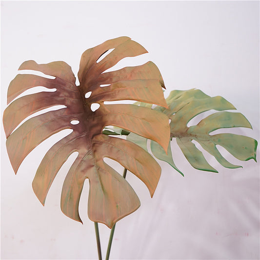 Elegant Morandi-Colored Autumn-Inspired Large Monstera Leaf Décor for Home, Weddings, and Floral Arrangements – Luxurious Faux Greenery for a Lush Ambiance