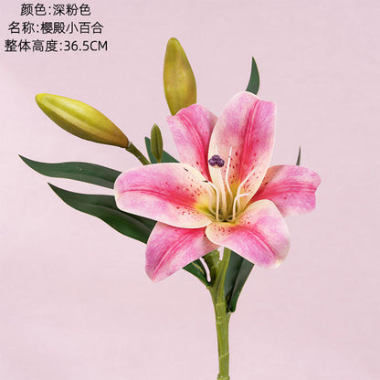 Realistic Faux Lily Flowers - Elegant Green Plant Décor for Weddings - CL09006