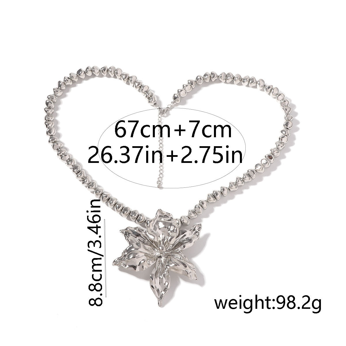 Stylish  Floral-Inspired Alloy Necklace for Women - Unique Design with Metallic Charm and Eye-Catching Appeal