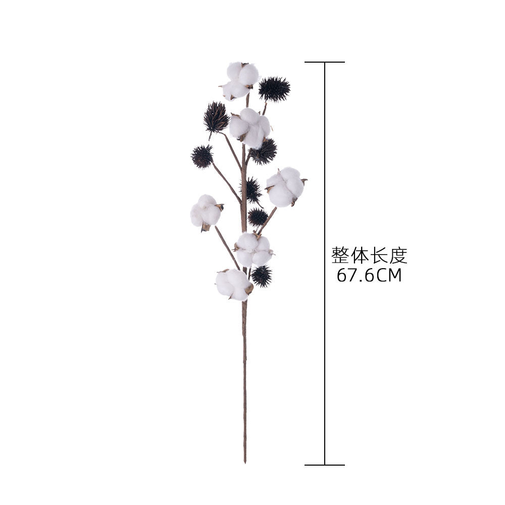 Elegant 6-Head Cotton Stem Floral Arrangement for Home Decor – Perfect for Wedding, Event Decoration, and Wall Accents | MW61181 INS-Style Faux Flowers