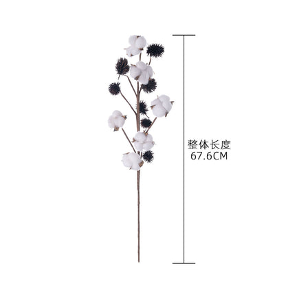 Elegant 6-Head Cotton Stem Floral Arrangement for Home Decor – Perfect for Wedding, Event Decoration, and Wall Accents | MW61181 INS-Style Faux Flowers