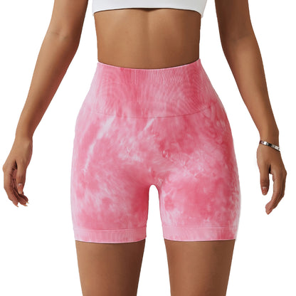 High Waisted Tie Dye Seamless Yoga Shorts for Women Sculpting Comfortable and Stretchy for Performance