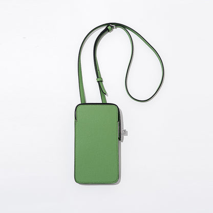 Lock Closure Mini Leather Crossbody Bag for Women Palm Texture Simple Solid Color for Everyday Use