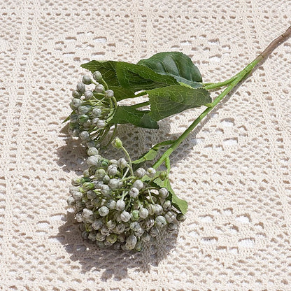 Realistic Artificial Hydrangea Spray with Two Blossom Heads - Perfect for Home, Weddings, and Event Decorations | Lifelike Faux Floral Arrangement