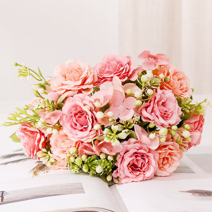 Stunning Artificial Floral Arrangement with Classic Peony, Rose, and Hydrangea for Weddings and Home Decor - Timeless Elegance and Versatile Style