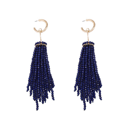 Elegant Vintage-Inspired Beaded Tassel Linear Earrings for Parties and Events – Exquisite, Versatile Jewelry for Women