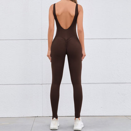 Hollow Back Peach Buttocks Bodycon Yoga Jumpsuit for Women Quick Dry High Performance Fitness Wear for Comfort and Flexibility