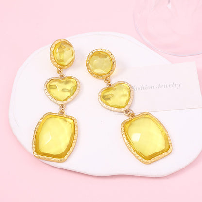 Unique Irregular Transparent Multi-layer Geometric Dangle Earrings - Versatile Minimalist Statement Jewelry for Effortless Style