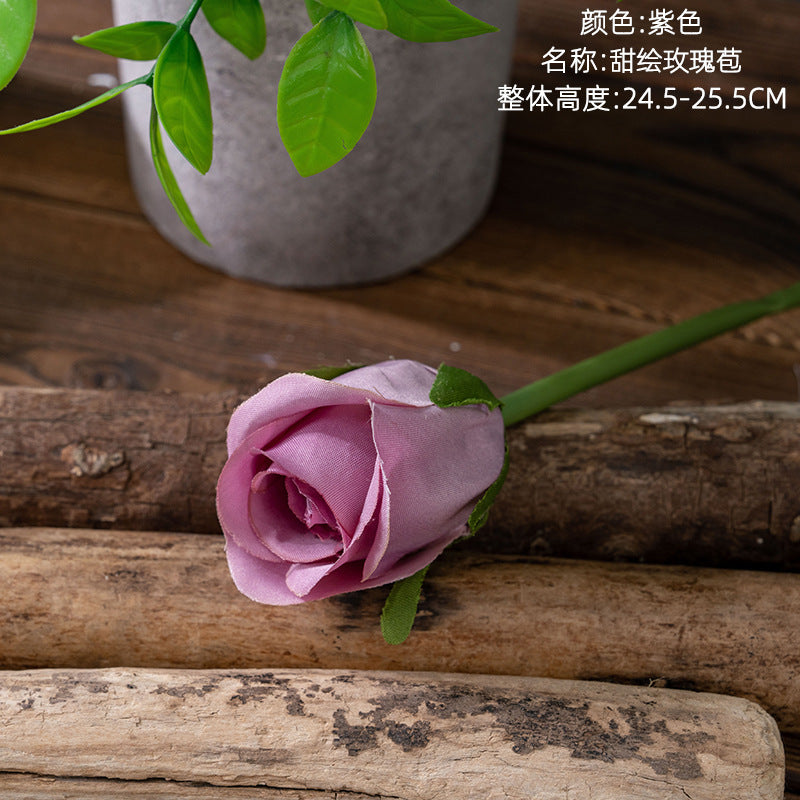 Realistic Pink Rosebud Artificial Flowers - Perfect for Wedding Decor, Home Styling, and Events - INS Trendy Greenery PJ1068