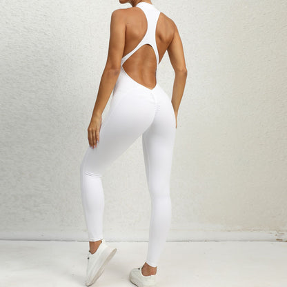 Zipper Yoga Jumpsuit for Women Body Shaping Compression Bodysuit with Tummy Control and Butt Lifting Features for Enhanced Athletic Performance