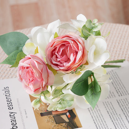 Elegant Korean Style Wedding Bridal Bouquet with Faux Peonies - Perfect for Home Décor, Photography Props, and Special Occasions