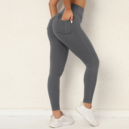 High Waisted Peach Butt Yoga Pants for Women Tight Fitting Pockets Quick Dry for Running and Fitness