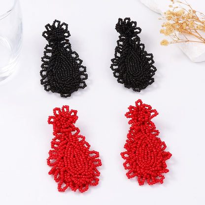 Bohemian Chic Handmade Beaded Flower Earrings – Unique, Statement-Making Jewelry for Trendy Women