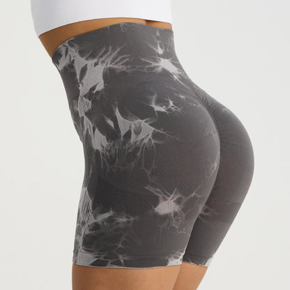 High Waisted Tie Dye Workout Shorts for Women Legging Like Fit Butt Lifting Design for Yoga and Gym Sessions