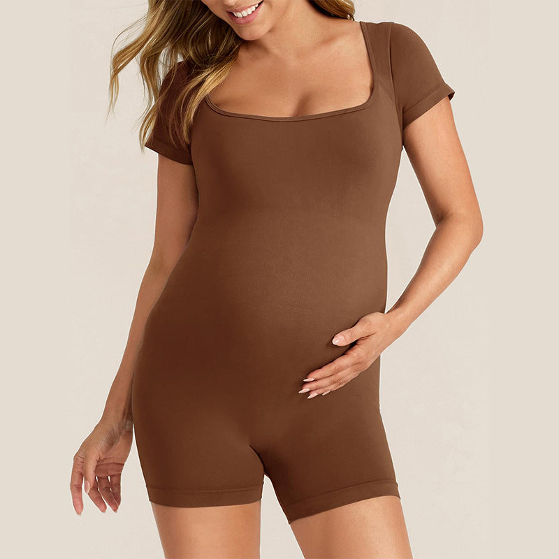 Seamless Short Sleeve Bodysuit Anti Chafing Support for Thighs Comfortable Maternity Shape High Elasticity Fit for Every Occasion