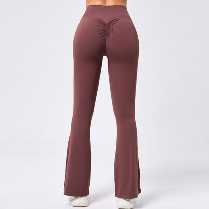 High Waisted Wide Leg Yoga Pants for Women Flattering Bootcut Design Butt Lifting for Dance Gym Workouts Style 9190