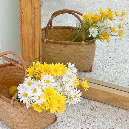 Charming Faux Chamomile Daisy Bouquet - Realistic Plastic Flowers for Home Décor, Living Room Accents & Photography Props