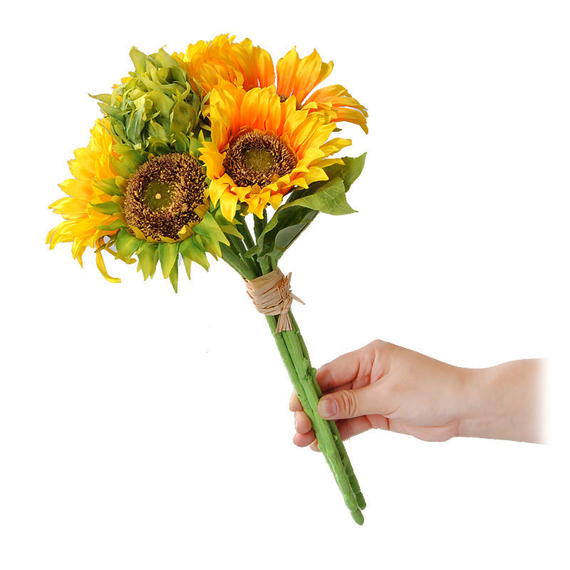 Vibrant 6-Head Sunflower Bouquet - Perfect for Home Décor, Event Styling, and Photography Props