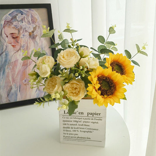 Beautiful Artificial Sunflower Bouquet - Perfect for Living Room & Dining Table Decor, Bedroom Accent Piece, Photography Prop, and Unique Gift Idea