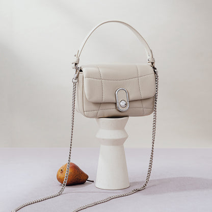 Mini Chocolate Bag Unique Design Chain Strap Underarm Bag Luxurious and Versatile Genuine Leather Tote for Women