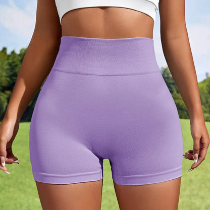 Women's High Waisted Peach Lift Seamless Knit Yoga Shorts Flattering Tight Fit Running and Fitness Shorts for Maximum Comfort and Style