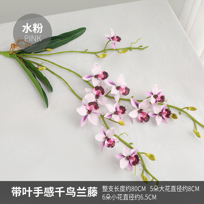 Lifelike Wedding Ceiling Décor with Touch-Feel Leafy Phalaenopsis Orchid Vines - Perfect for Retail Window Displays and Event Decoration