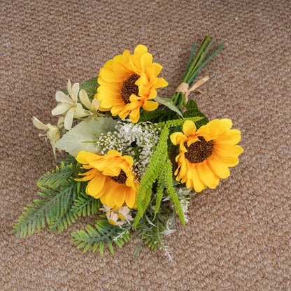 Breezy Sunflower Handcrafted Faux Floral Bouquet – Perfect for Home Decor & Wedding Celebrations | Elegant Wall Decoration CF02012