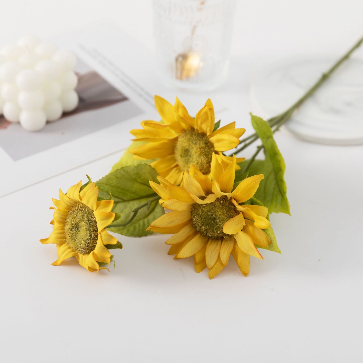 Realistic Artificial Sunflower Wedding Decorations | Stunning Faux Sunflowers for Outdoor Celebrations | Handcrafted, Evergreen Floral Arrangements