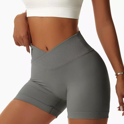 High Waisted Seamless Cross Shorts for Comfort Peach Lift Yoga Pants That Hug Your Curves Enhance Athletic Performance